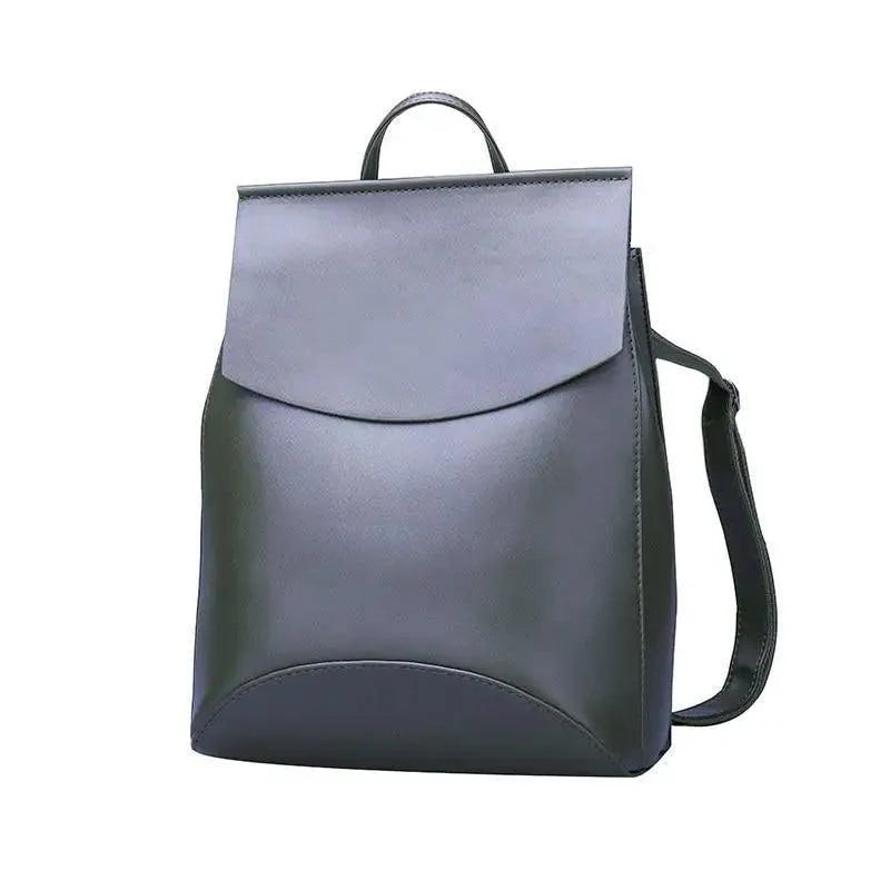 Stevvex leather backpack dark gray with flap, roomy shoulder bag for women and teens on Tampa Home & Garden Store