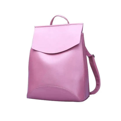 Backpack Stevvex pink leather ALU77184HCR with flap large-capacity shoulder bag for women on Tampa Home & Garden Store