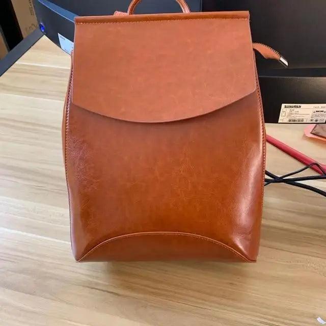 Stevvex leather backpack brown large capacity for fashionable women and teens on Tampa Home & Garden Store