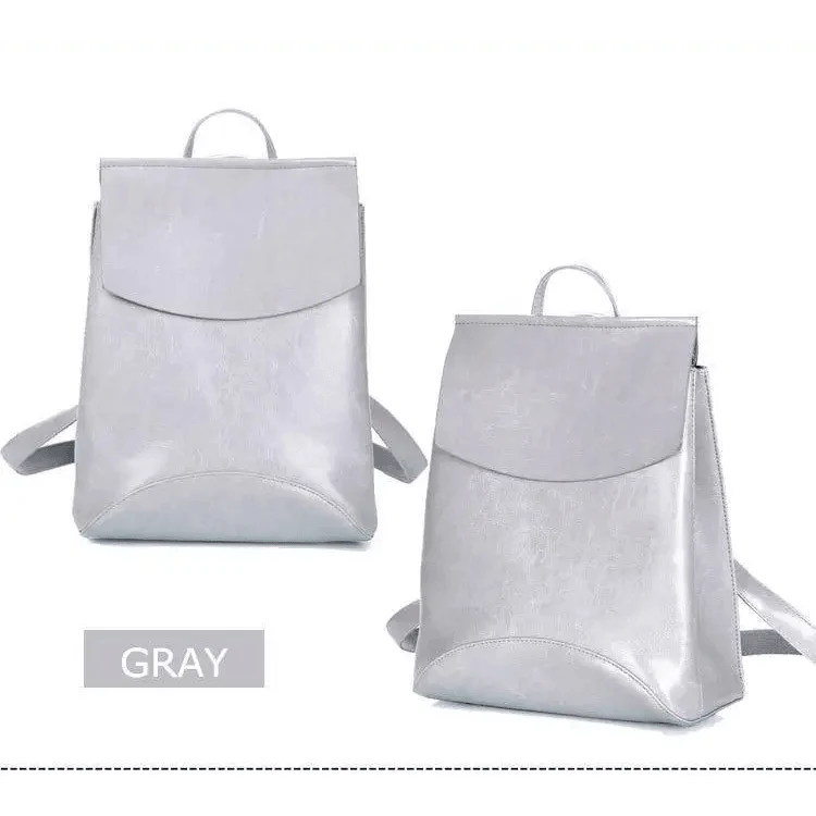Stevvex gray leather backpacks pair, large capacity shoulder bags with top handles on Tampa Home & Garden Store
