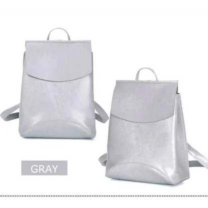 Stevvex gray leather backpacks pair, large capacity shoulder bags with top handles on Tampa Home & Garden Store