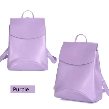 Stevvex purple leather backpack with flap closure, large capacity, 2-pack on Tampa Home & Garden Store