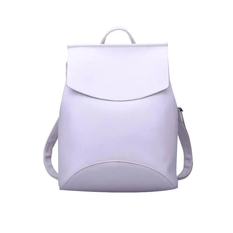 Leather lavender backpack Stevvex large-capacity bag for fashionable women with top handle on Tampa Home & Garden Store