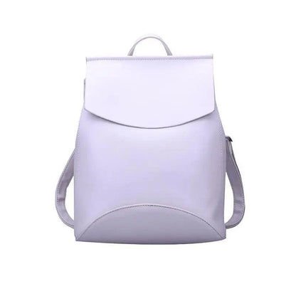 Leather lavender backpack Stevvex large-capacity bag for fashionable women with top handle on Tampa Home & Garden Store