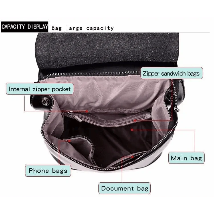 Stevvex leather backpack with large capacity, multiple interior pockets for women and teens on Tampa Home & Garden Store