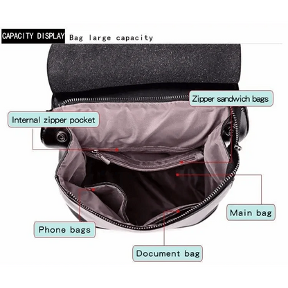 Stevvex leather backpack with large capacity, multiple interior pockets for women and teens on Tampa Home & Garden Store
