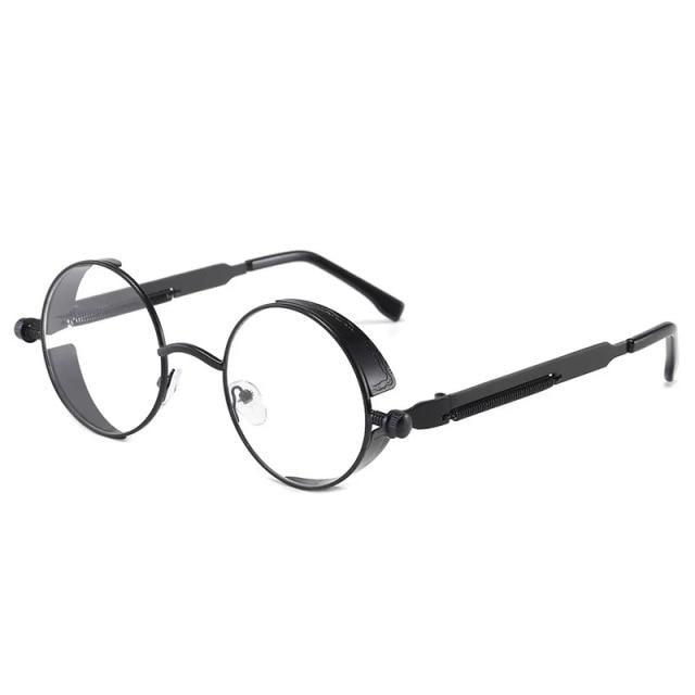 Stevvex round metal frame sunglasses with UV400 lenses, black luxury designer eyewear on Tampa Home & Garden Store