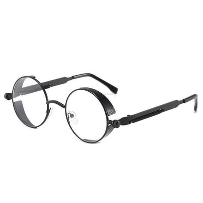 Stevvex round metal frame sunglasses with UV400 lenses, black luxury designer eyewear on Tampa Home & Garden Store