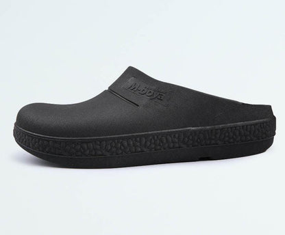 Slippers Stevvex black non-slip waterproof kitchen footwear with textured sole on Tampa Home & Garden Store