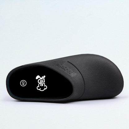 Stevvex black non-slip waterproof kitchen slippers with slip-on design on Tampa Home & Garden Store