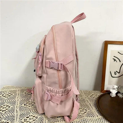 Stevvex pink nylon school backpack large capacity waterproof with side pockets on Tampa Home & Garden Store