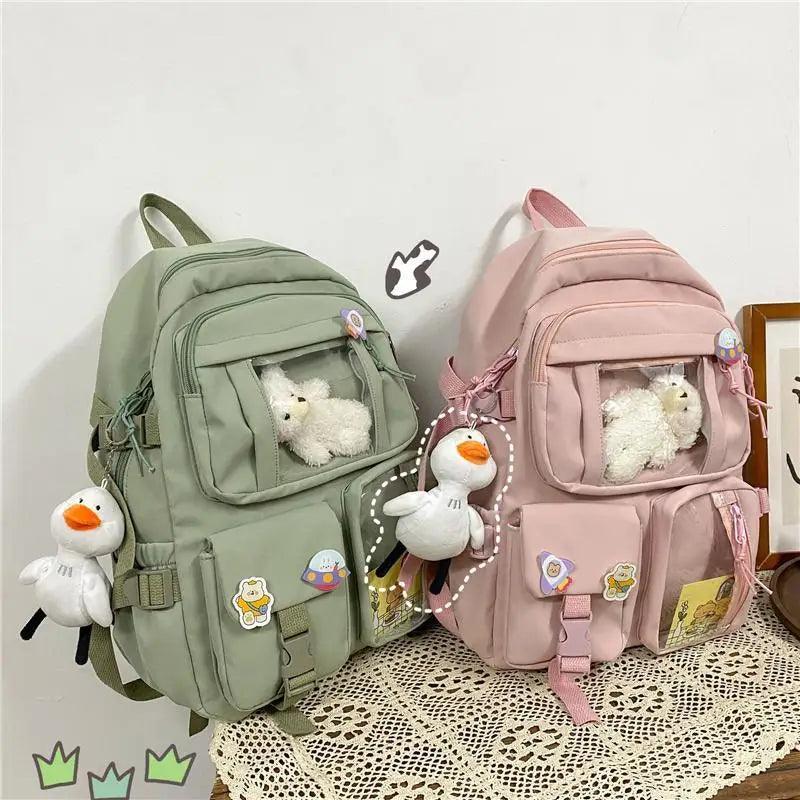 Stevvex nylon waterproof school backpacks two in green and pink for girls on Tampa Home & Garden Store