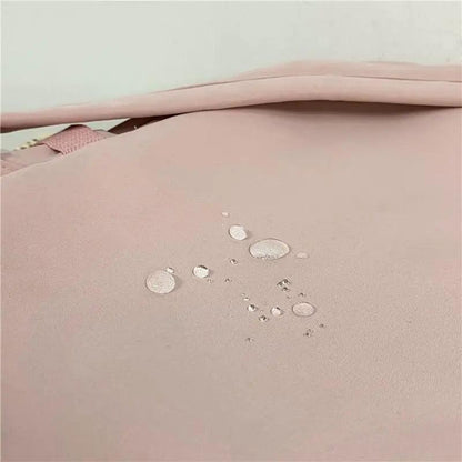 High Quality Nylon Large Capacity Waterproof Backpack pink fabric with water droplets by Stevvex on Tampa Home & Garden Store