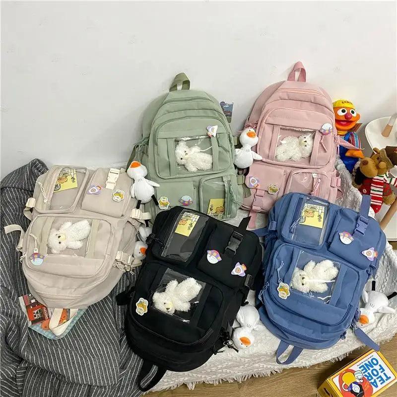 Stevvex nylon large-capacity waterproof school backpack in five colors with clear pockets on Tampa Home & Garden Store