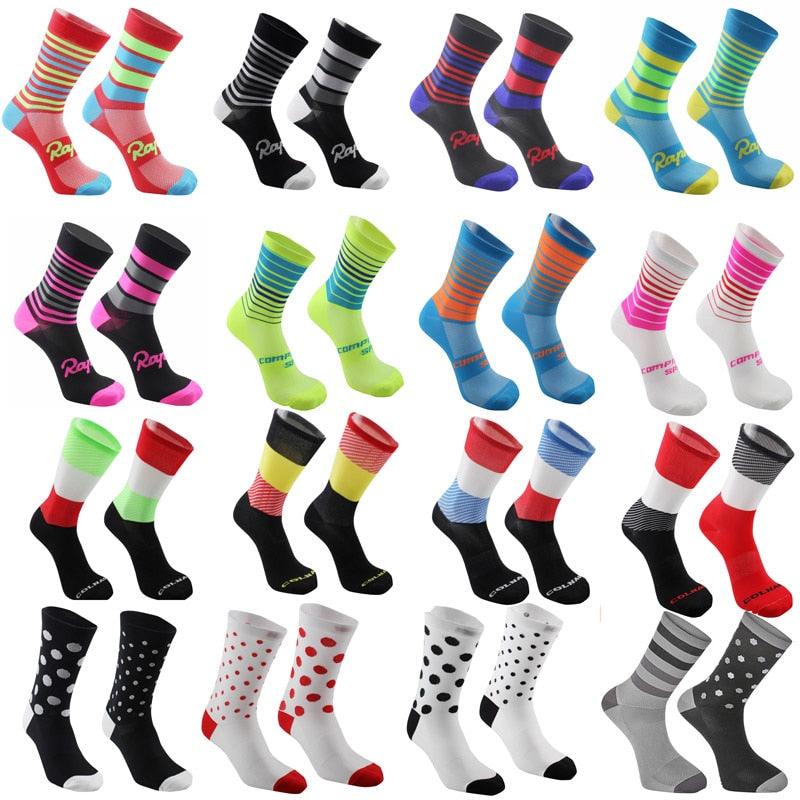 Stevvex Pro Team cycling socks, breathable road bike socks in assorted colors for men and women on Tampa Home & Garden Store
