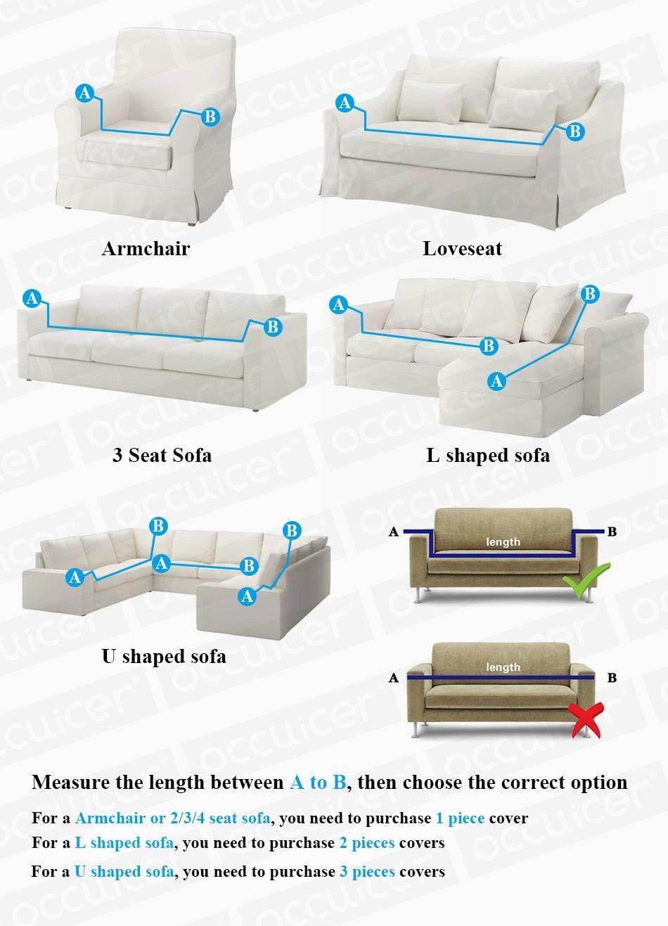 Stevvex white velvet plush sofa slipcover elastic anti-slip fits 1-4 seater sofas and sectionals on Tampa Home & Garden Store