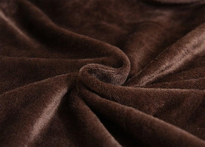 Stevvex velvet plush sofa cover fabric in rich chocolate brown, soft anti-slip stretch on Tampa Home & Garden Store