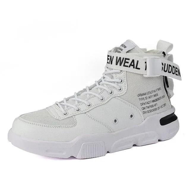 High Top Red Sneakers for Men Hip Hop Style