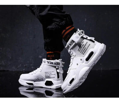 High Top Red Sneakers for Men Hip Hop Style