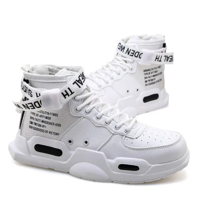 High Top Red Sneakers for Men Hip Hop Style