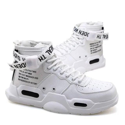 High Top Red Sneakers for Men Hip Hop Style