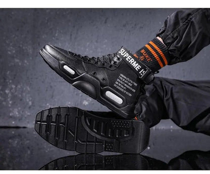 High Top Red Sneakers for Men Hip Hop Style