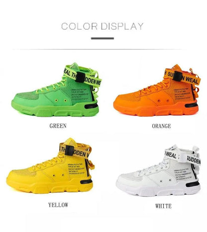 High Top Red Sneakers for Men Hip Hop Style