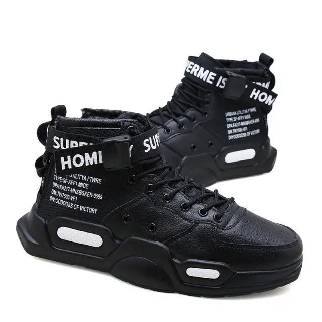High Top Red Sneakers for Men Hip Hop Style