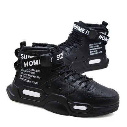 High Top Red Sneakers for Men Hip Hop Style