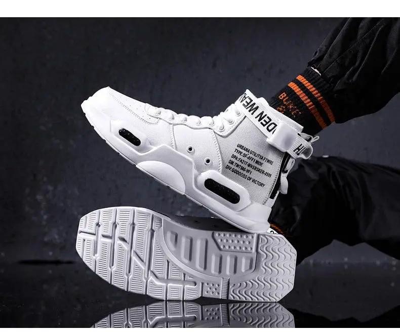 High Top Red Sneakers for Men Hip Hop Style