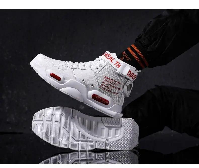 High Top Red Sneakers for Men Hip Hop Style