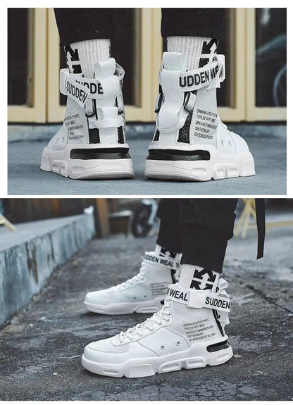 High Top Red Sneakers for Men Hip Hop Style
