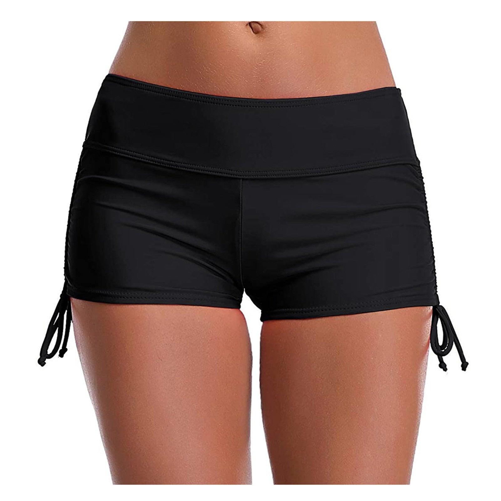 Stevvex high waist bikini bottoms black with side drawstrings, full coverage on Tampa Home & Garden Store