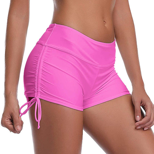 High waist bikini bottoms pink solid with side ties and full-coverage swim bottom by Stevvex on Tampa Home & Garden Store