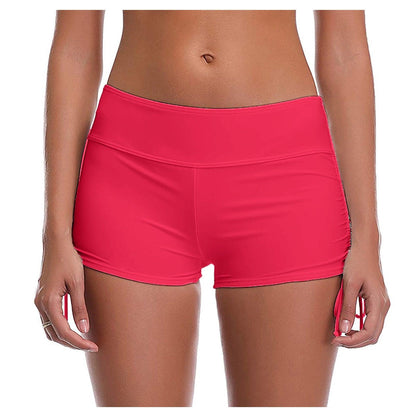 Stevvex high waist bikini bottoms in bright pink with side ties, full coverage swim shorts on Tampa Home & Garden Store