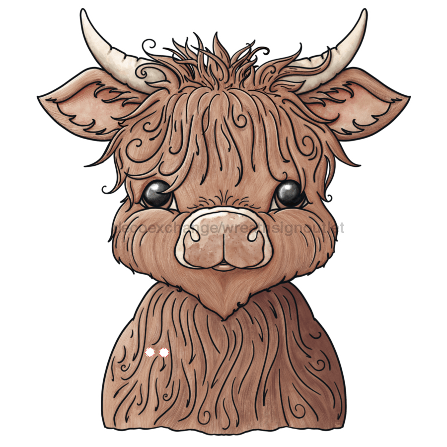 Highland Cow Door Hanger, Cut Bow Holes, panneau en bois, DECOE-W-903436, 22" Door Hanger no