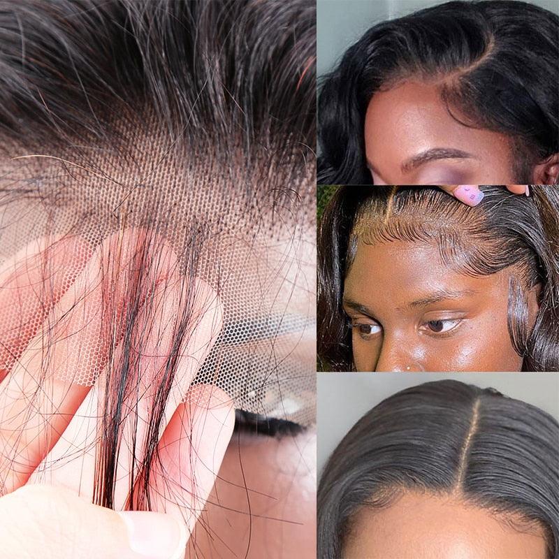 Stevvex Highlight Wig Human Hair Short Bob Lace Front with Baby Hair for Black Women on Tampa Home & Garden Store
