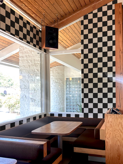Checkers Wallpaper, off-white & black