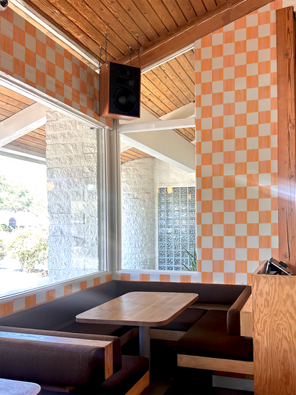 Checkers Wallpaper, coral