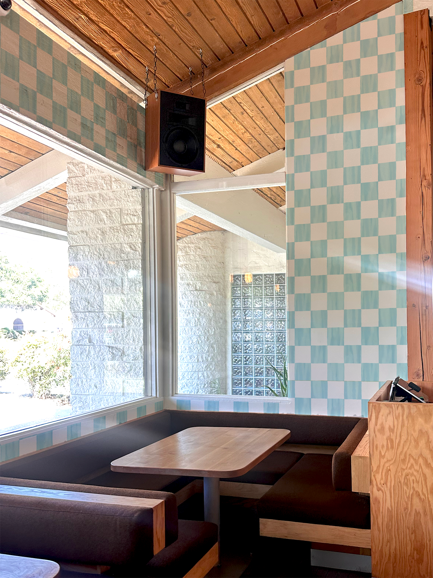 Checkers Wallpaper, light blue