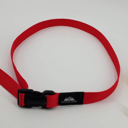 Hiking belt red nylon with black plastic buckle by Hilltop Packs LLC on Tampa Home & Garden Store