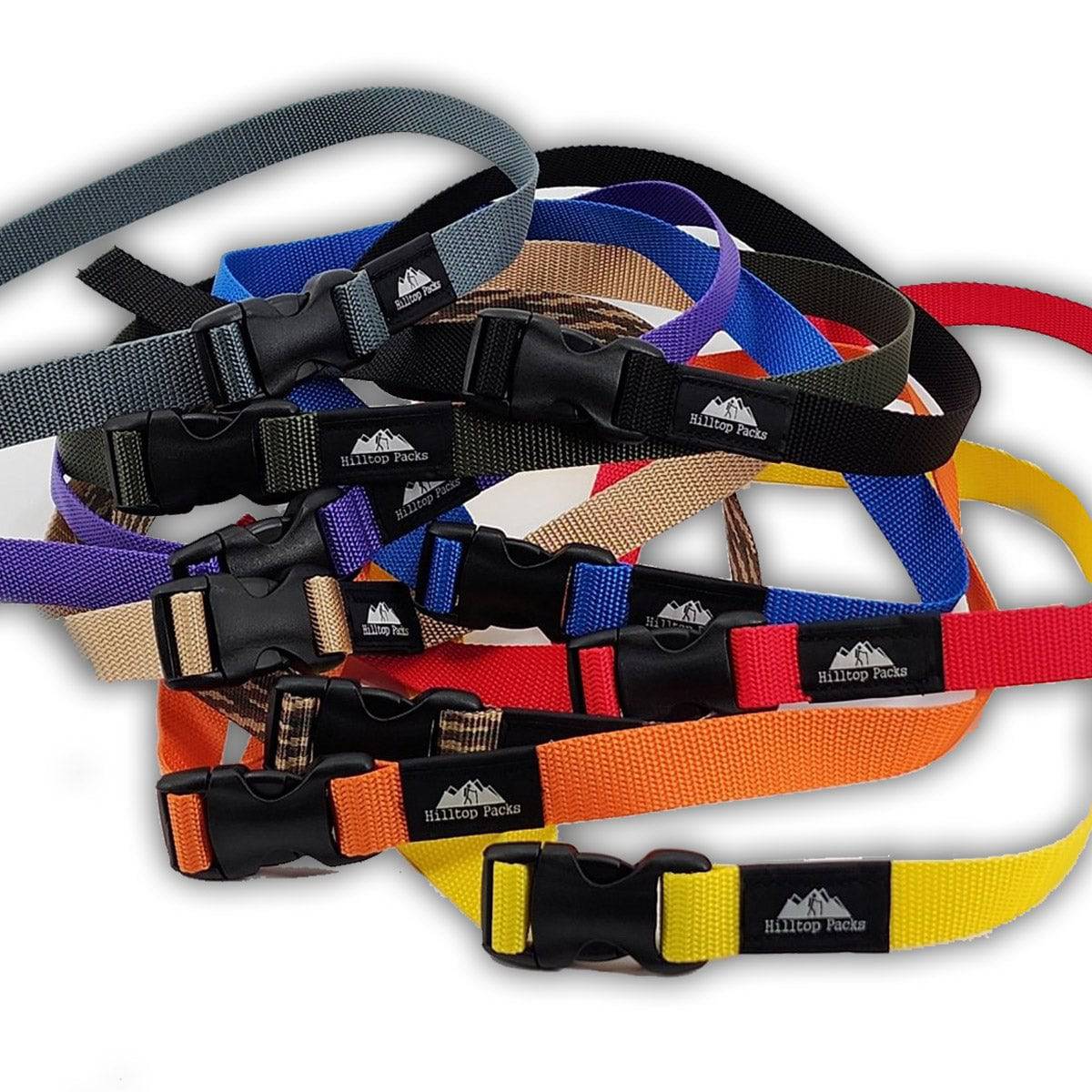 Hilltop Packs hiking pants belt ultralight minimalist belt in assorted colors with black buckles on Tampa Home & Garden Store