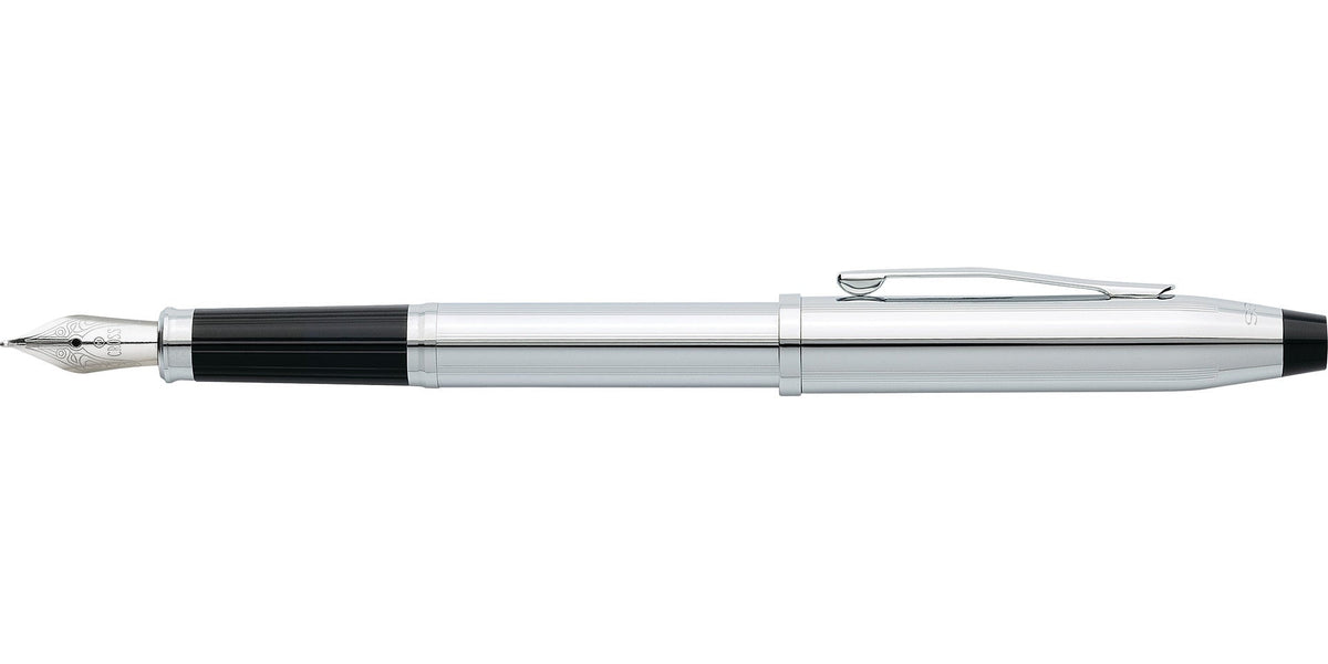 A.T. Cross Century II Lustrous Chrome fountain pen with black grip and medium nib on Tampa Home & Garden Store