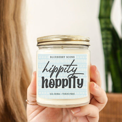 Blueberry Scone Candle by Gia Roma in a clear glass jar with a gold lid, toxin-free on Tampa Home & Garden Store