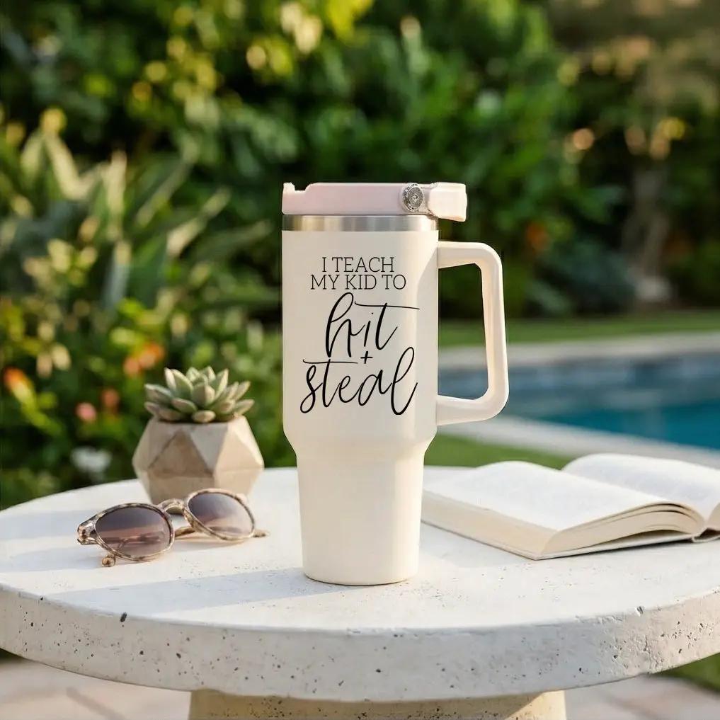 Hit and Steal 40oz Tumbler for Baseball Moms