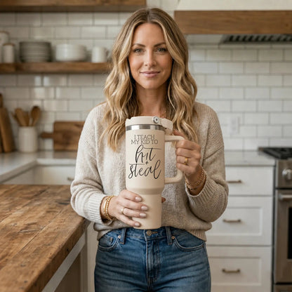Hit and Steal 40oz Tumbler for Baseball Moms