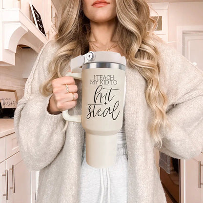 Hit and Steal 40oz Tumbler for Baseball Moms