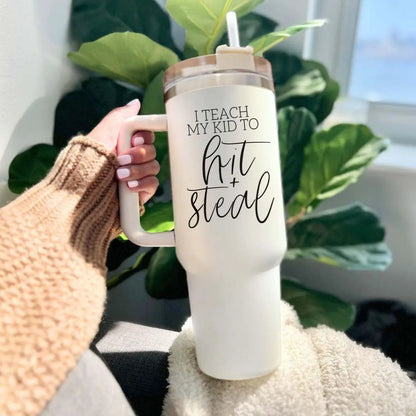 Hit and Steal 40oz Tumbler for Baseball Moms