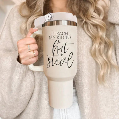 Hit and Steal 40oz Tumbler for Baseball Moms