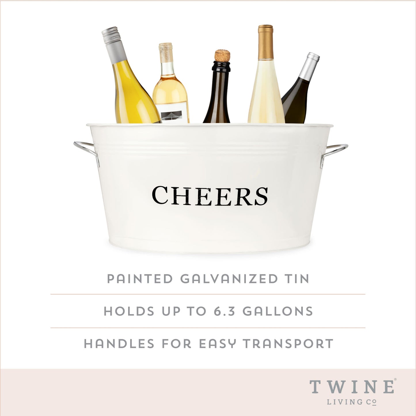 Cheers Galvanized Metal Drink Cooler Party